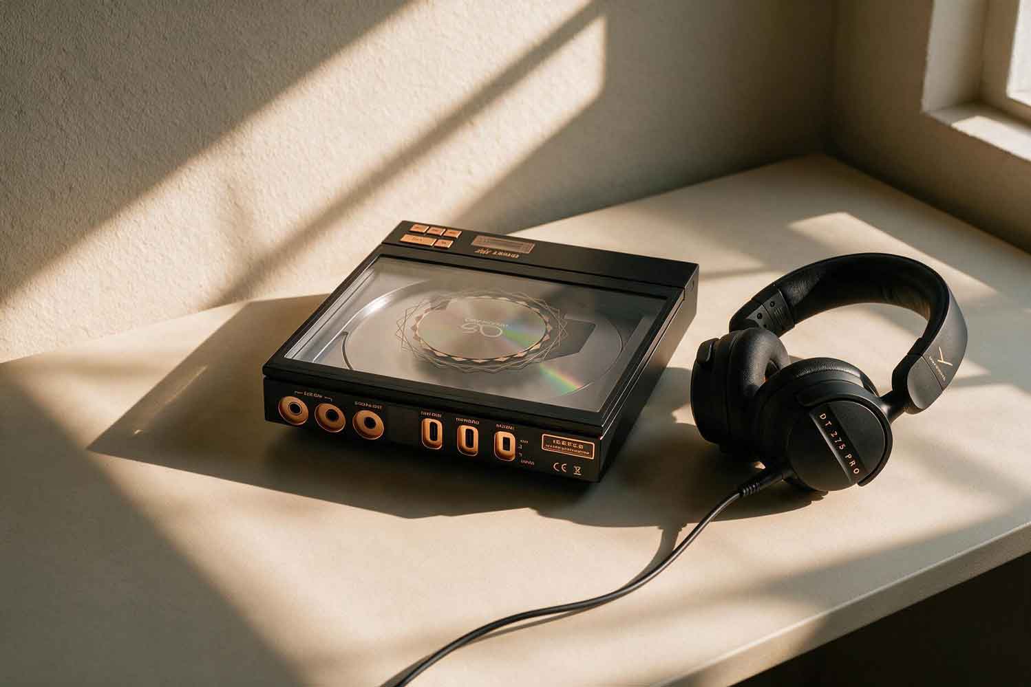 Shanling EC Zero T MAX with headphones on a table