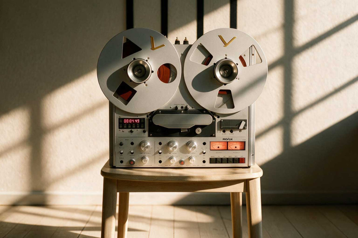 Studer and Revox machine on a chair