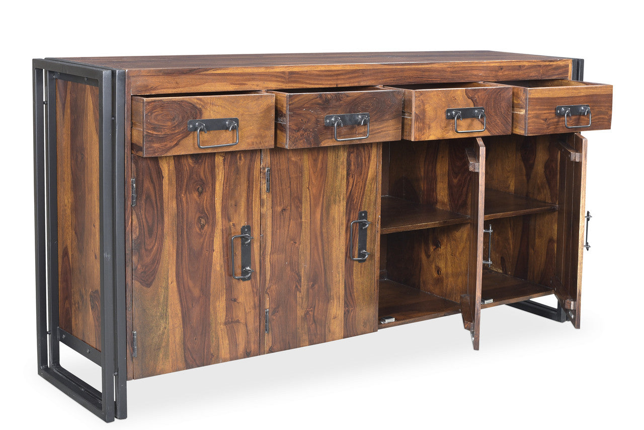 Sheesham Wood & Iron Industrial Sideboard