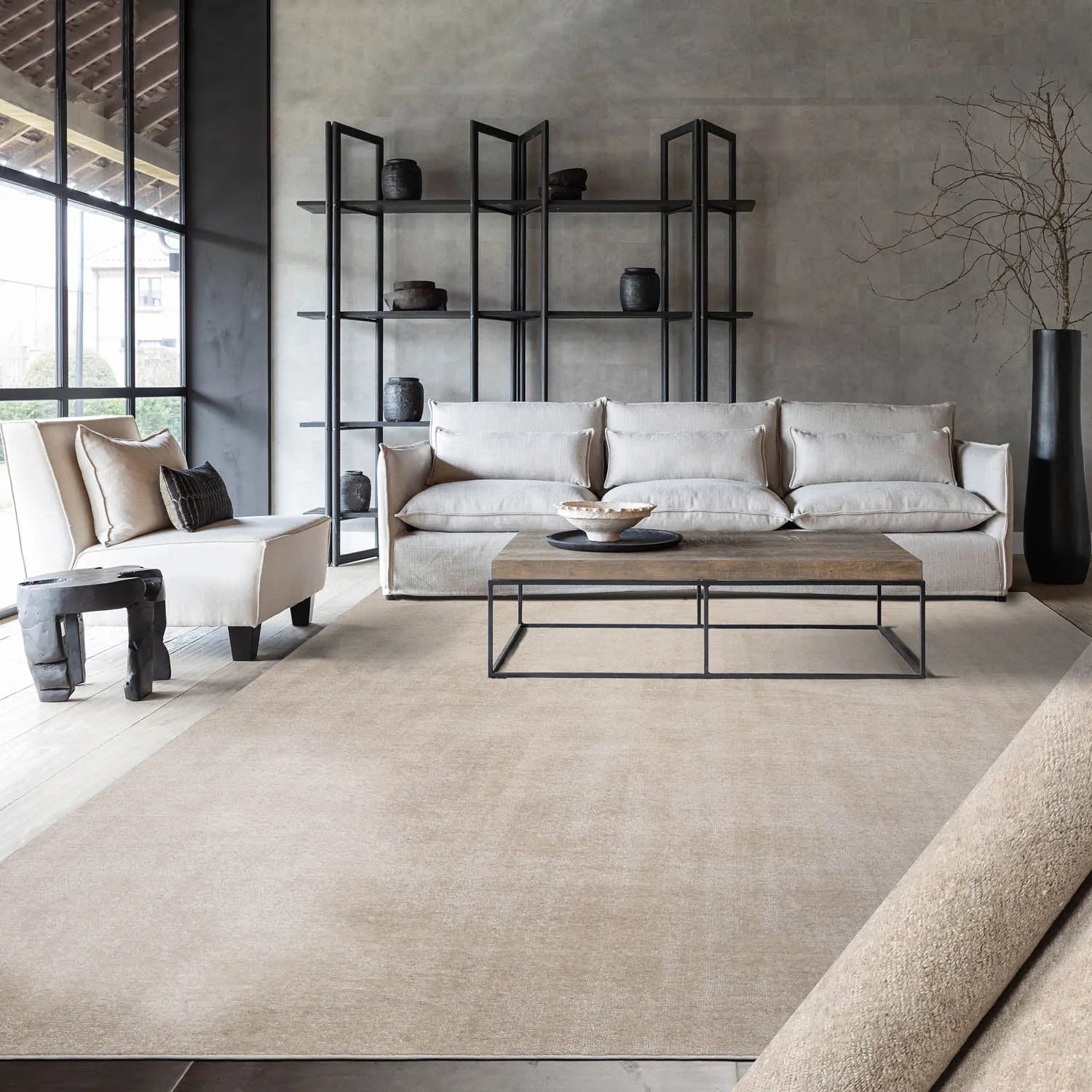 LoomBloom Multi Sizes Taupe Hand Tufted Contemporary Textured New Zealand Wool Oriental Area Rug