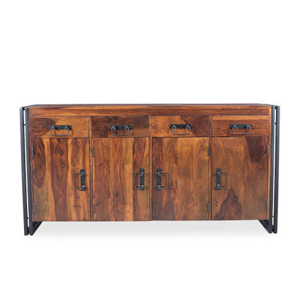Sheesham Wood & Iron Industrial Sideboard