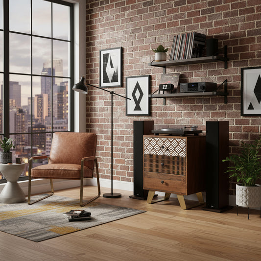 Olga Retro Side Table with Drawers