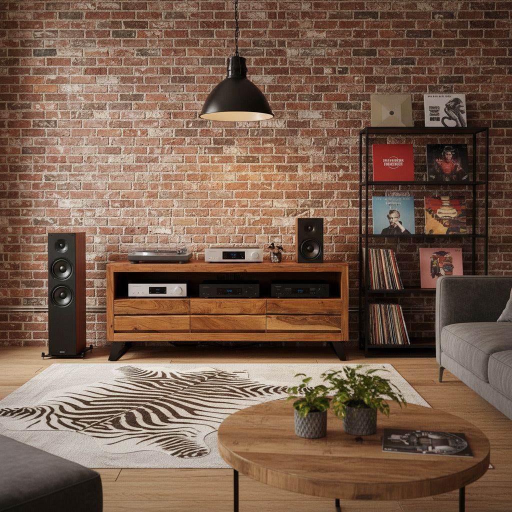 Live Edge Acacia Audio Console