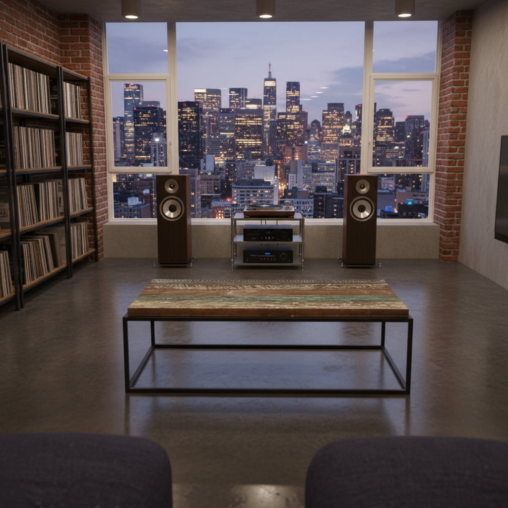 Asam Coffee Table with Solid Reclaimed Wood Top
