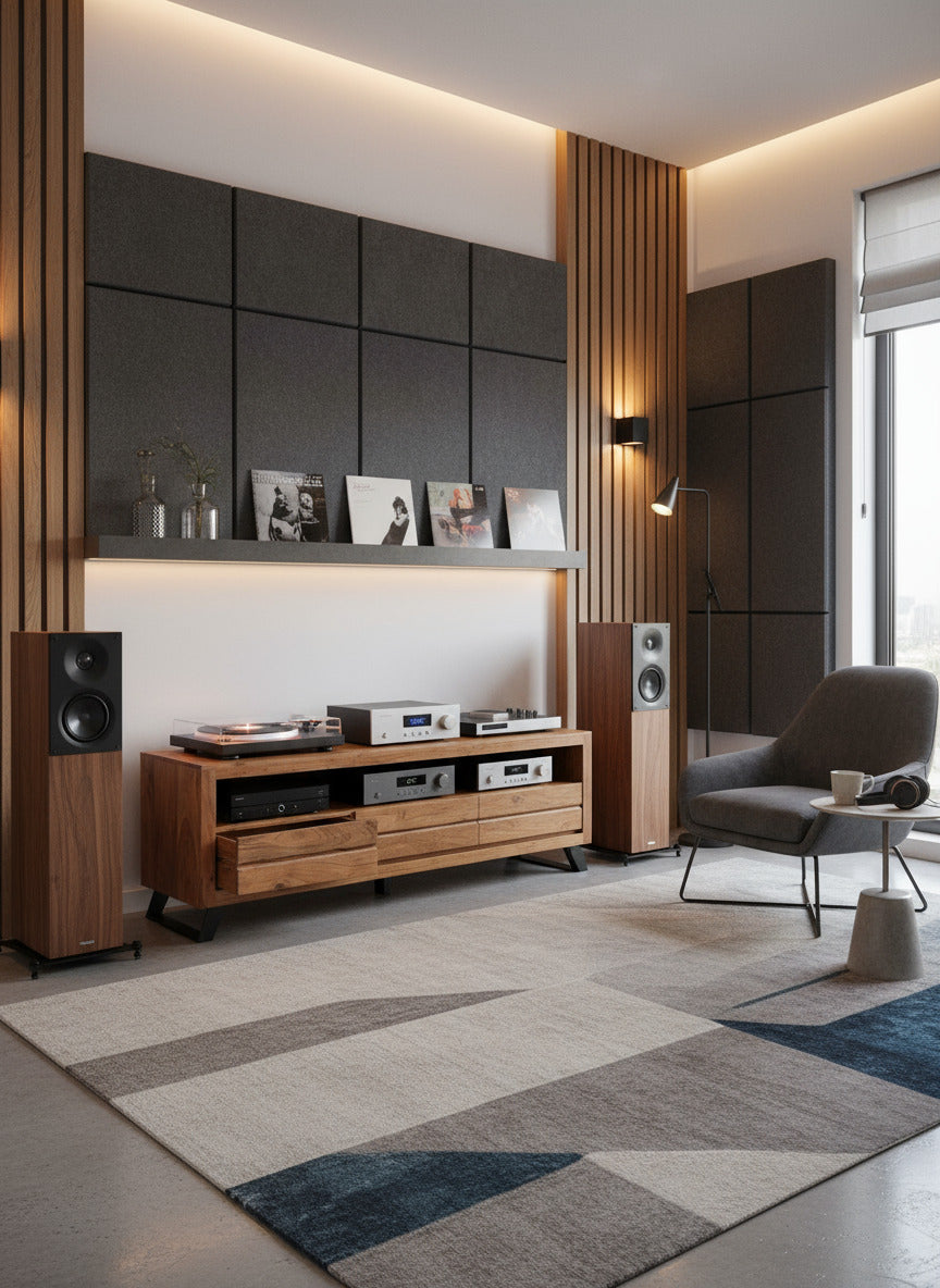 Live Edge Acacia Audio Console