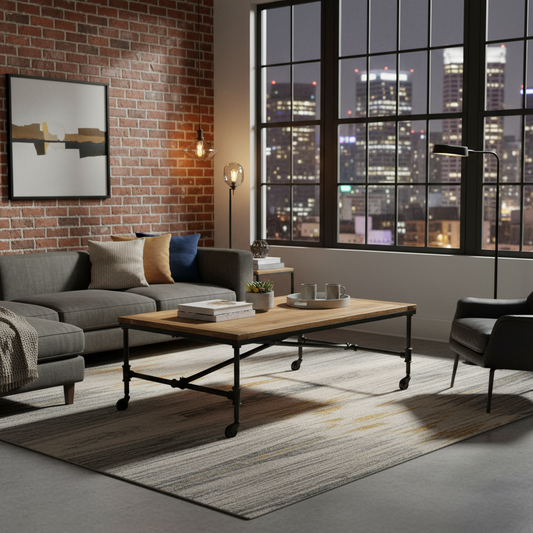 Mango wood Coffee Table with wheels