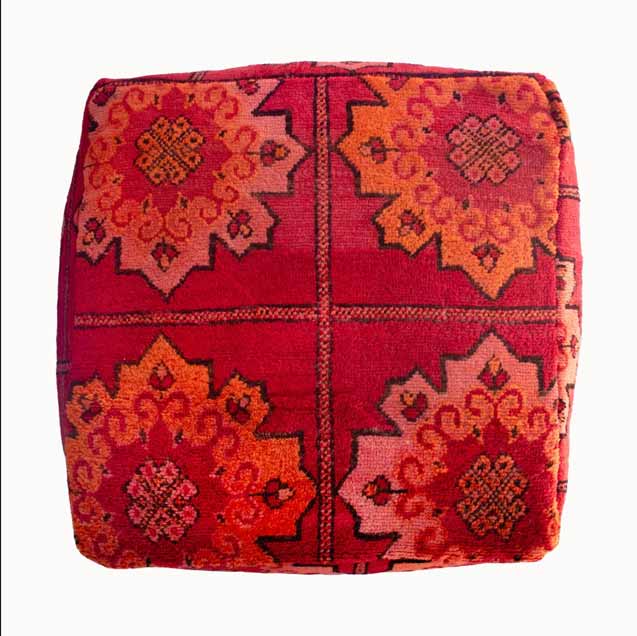 Handwoven Moroccan Rug Pouf