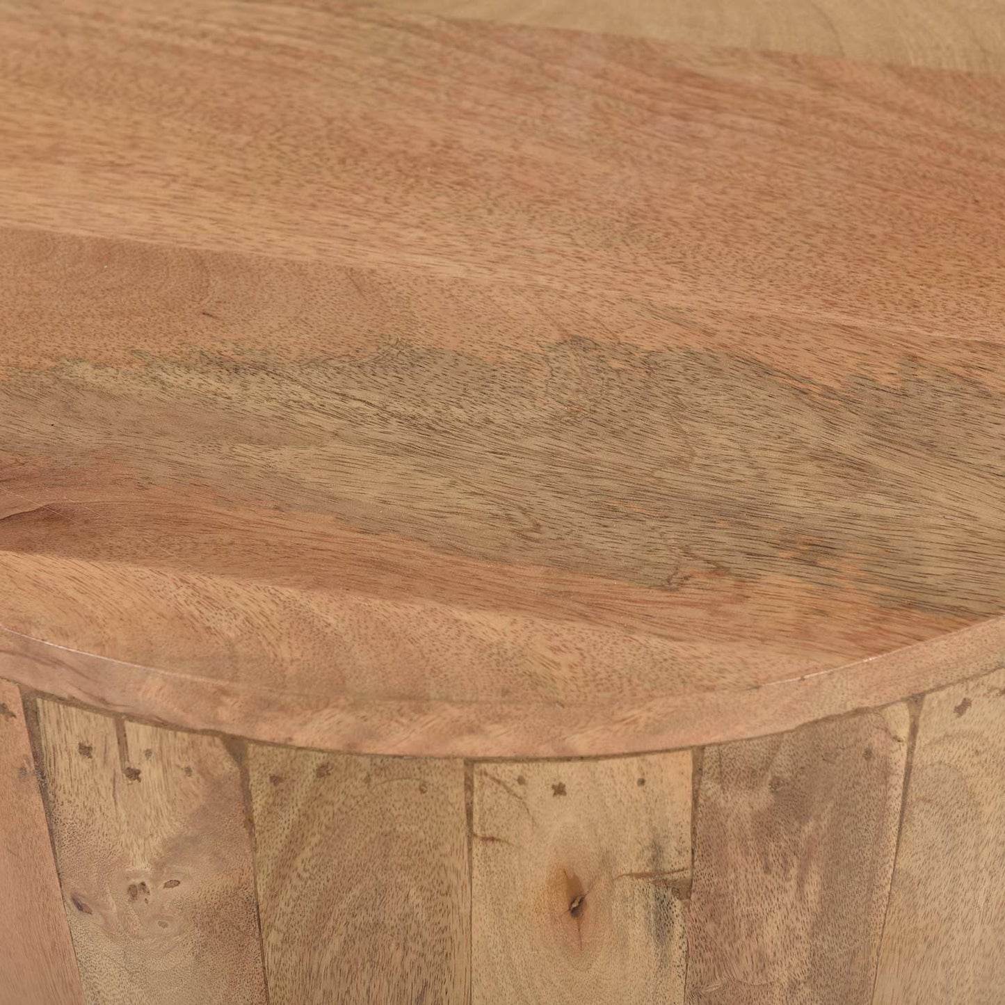 Reclaimed Wood Farmhouse 20" Round Drum End Table