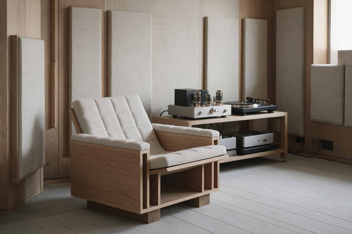 A Japanese listening chair in a hifi stereo room