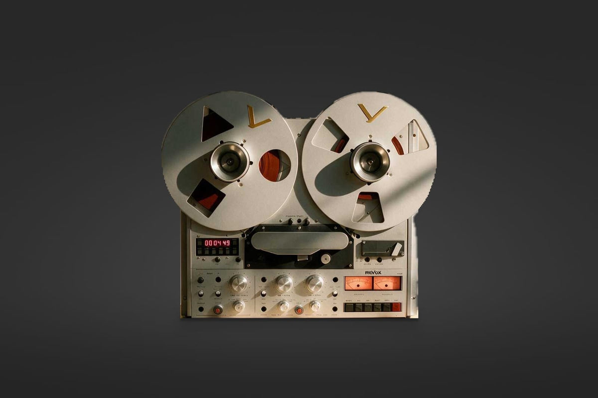 A Revox reel-to-reel tape recorder