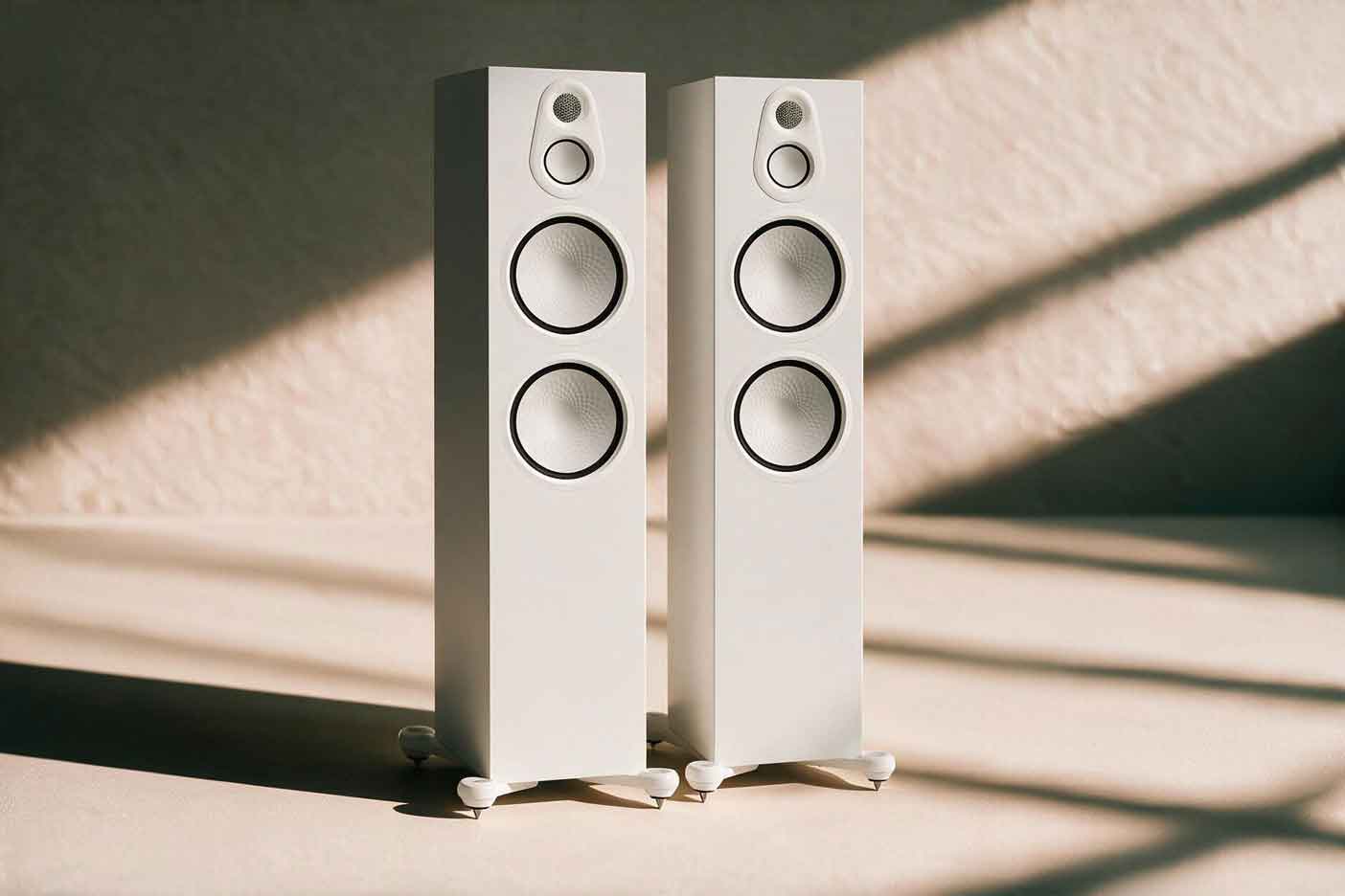 Monitor Audio Rebuilds Silver as the 8G: Seven Models From $575 to $3,300, a New Gold-Dome Tweeter, and an On-Wall Speaker the 7G Never Had
