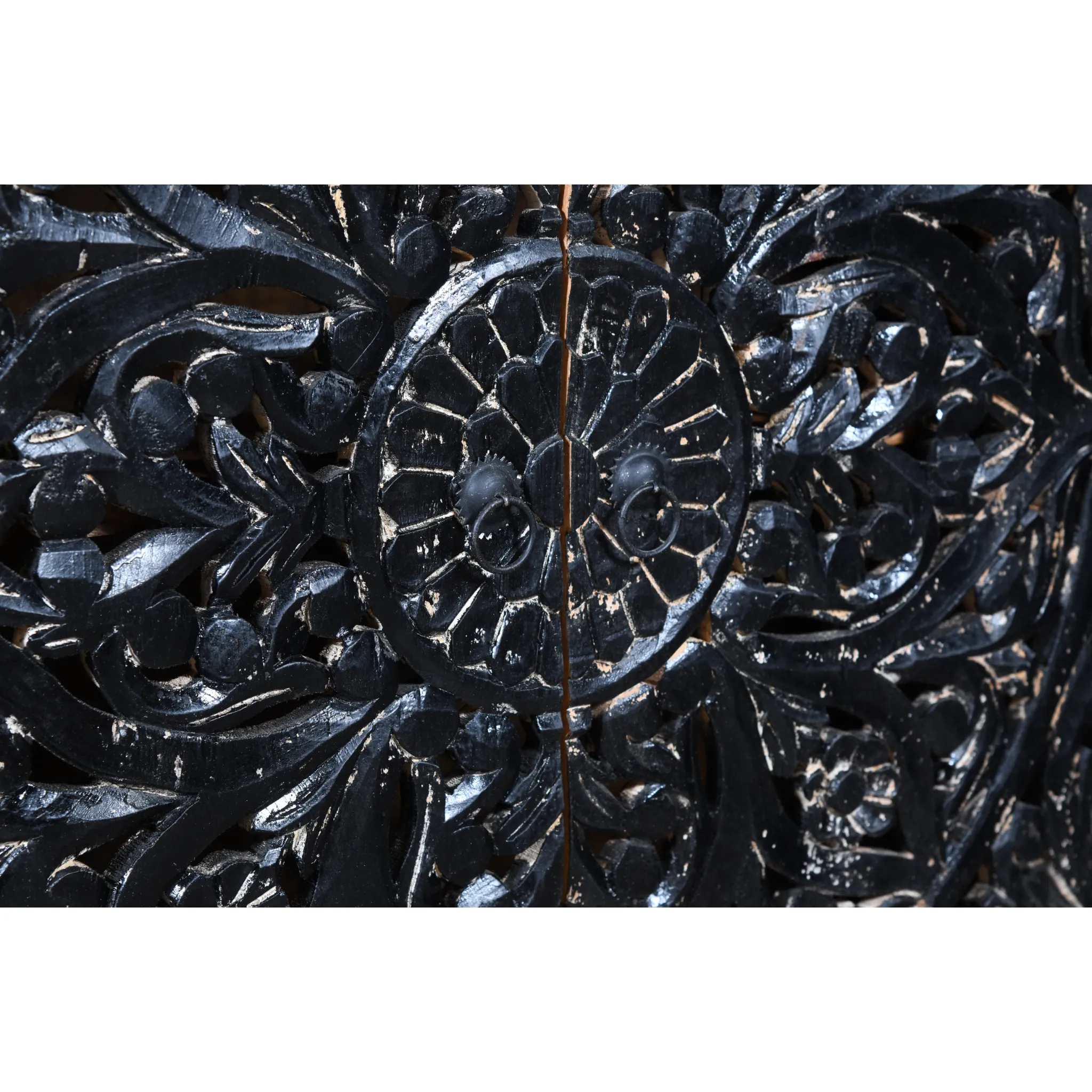 Hawk Black Hand carved 4 Door Buffet Sideboard