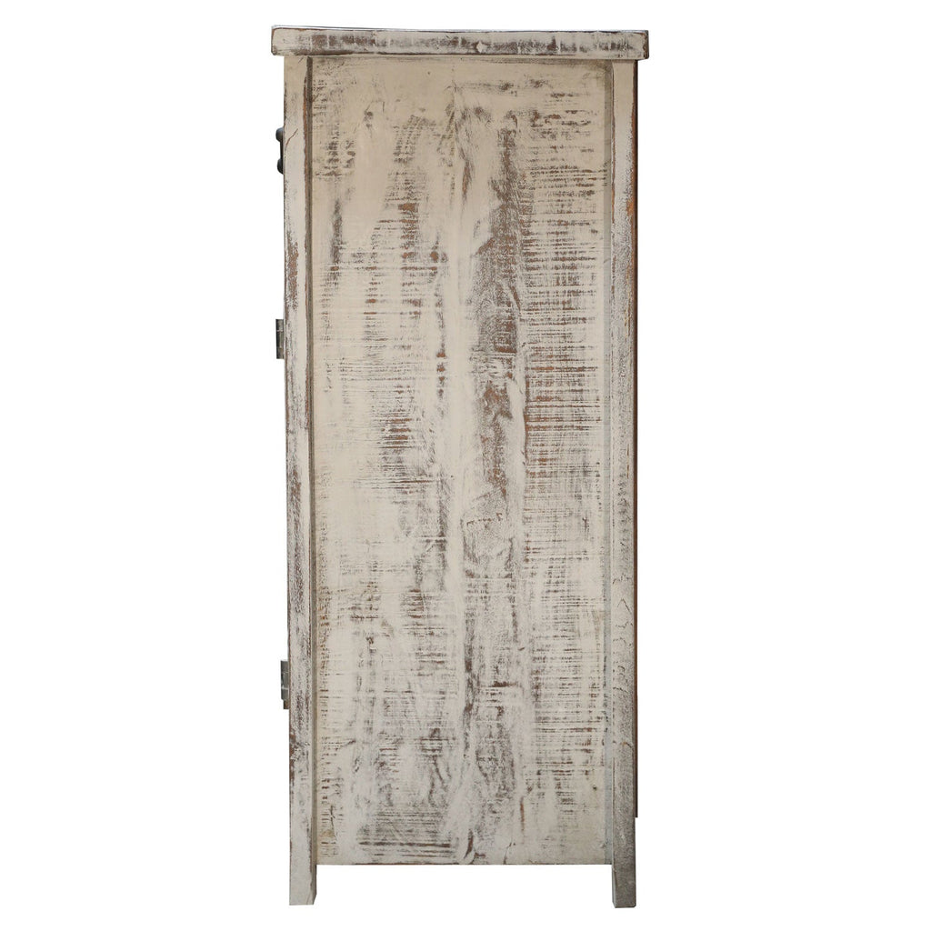 Industrial Solid Wood Credenza With Decorative Iron Hinges