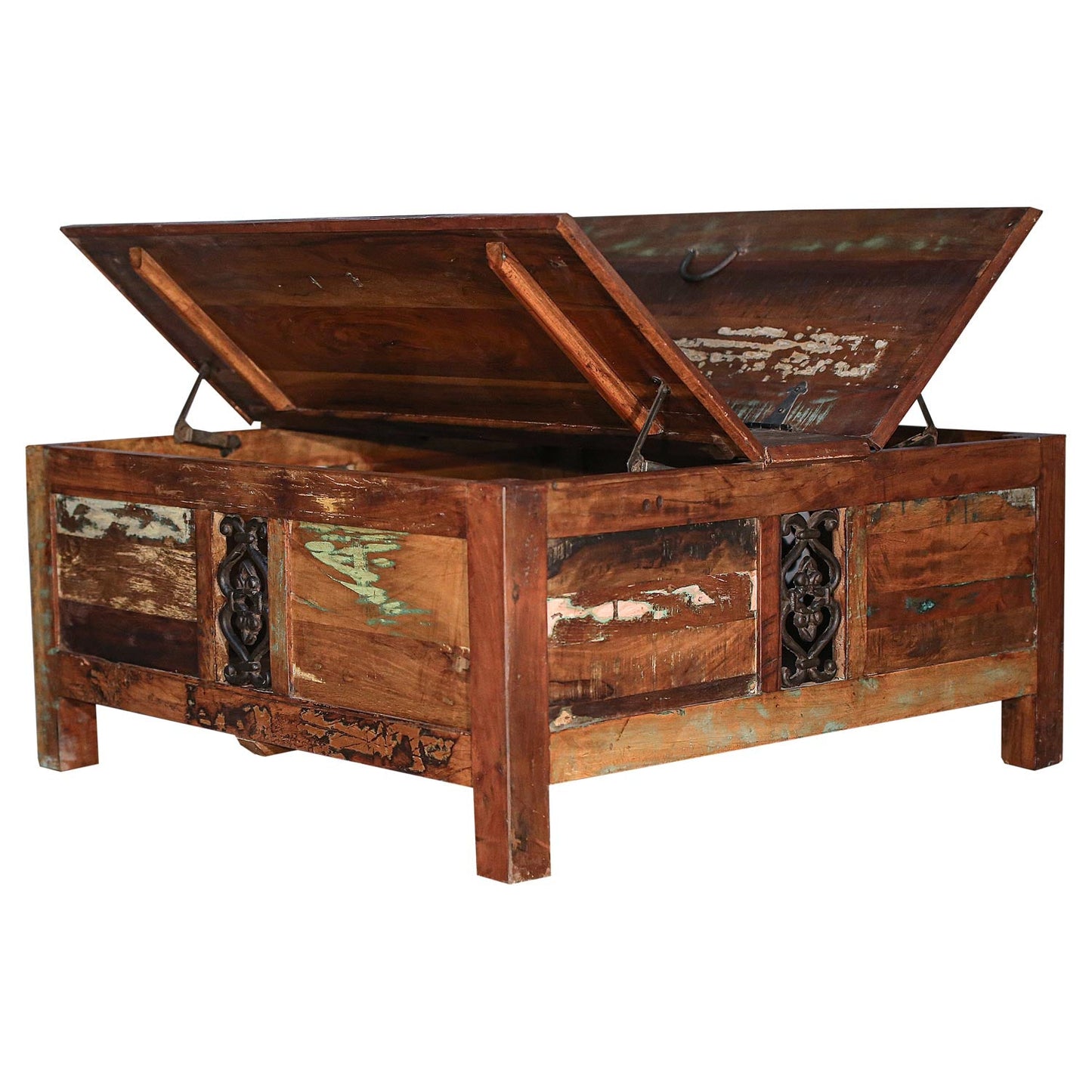 40 in. Square Reclaimed Wood Storage Trunk Coffee Table