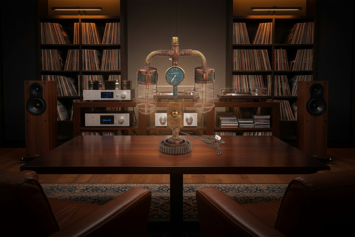 Eclectic Industrial Gears And Gauge Upcycled Table Lamp