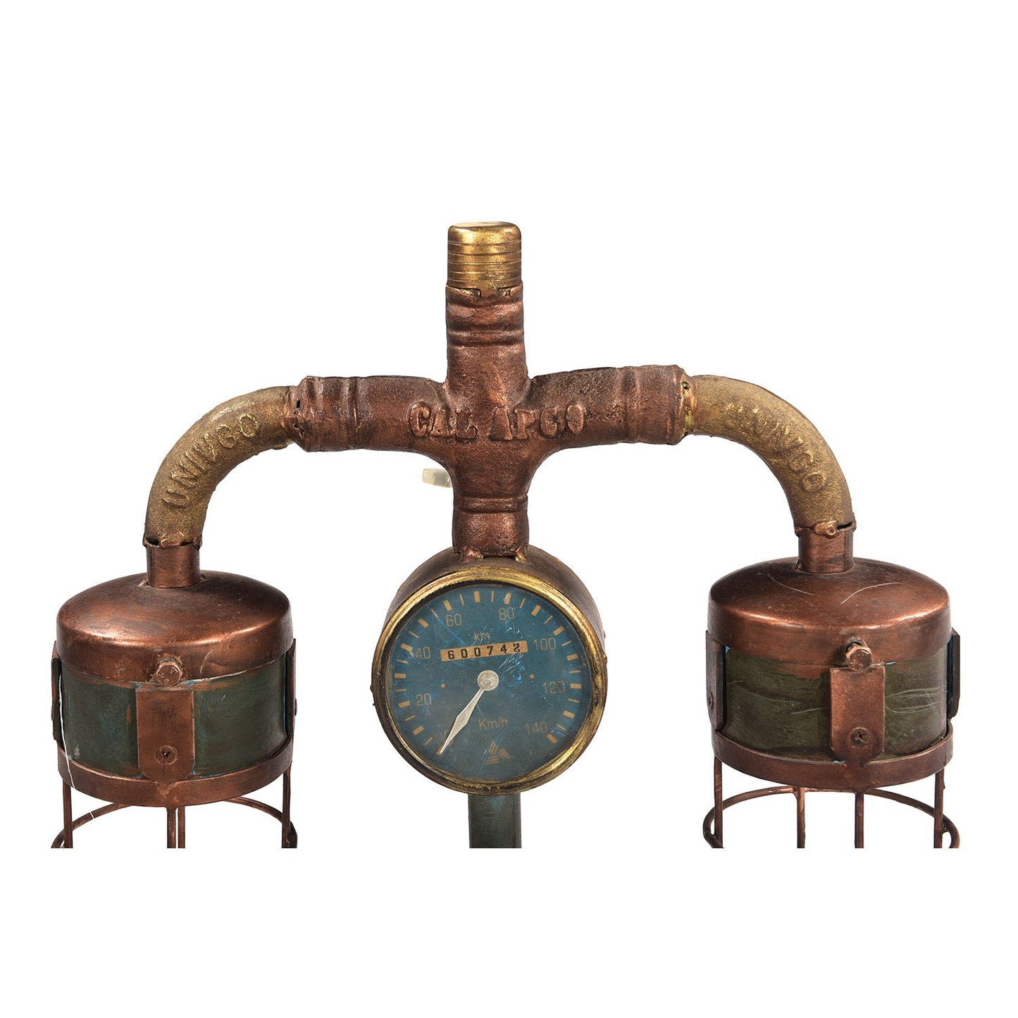 Eclectic Industrial Gears And Gauge Upcycled Table Lamp