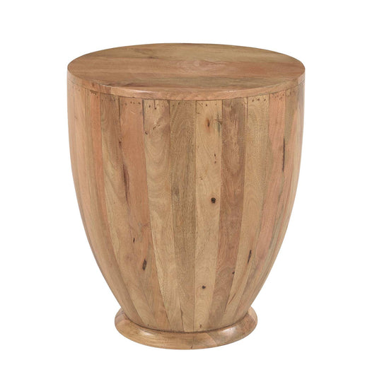 Reclaimed Wood Farmhouse 20" Round Drum End Table