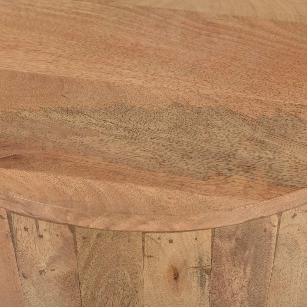 Reclaimed Wood Farmhouse 20" Round Drum End Table