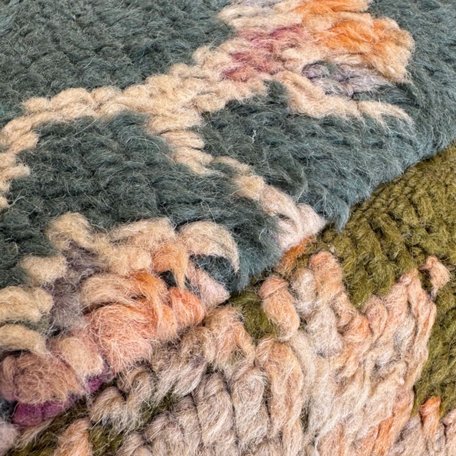 Eliza Vintage Green Taznakht Pouf