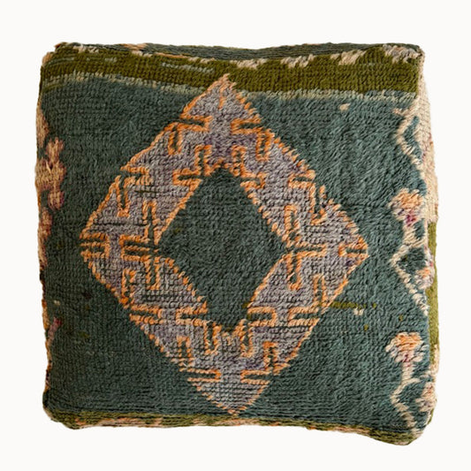 Eliza Vintage Green Taznakht Pouf