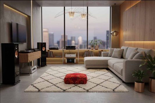 Handwoven Moroccan Rug Pouf